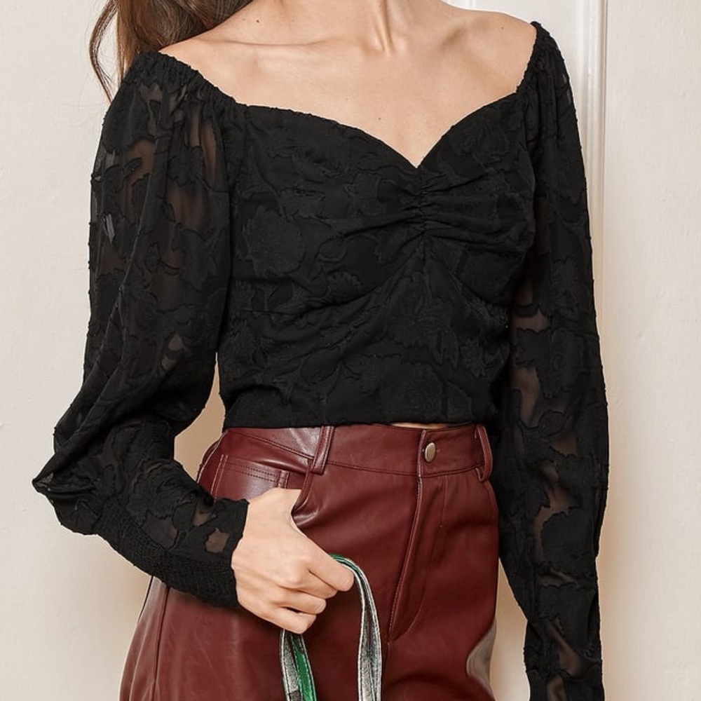 Lulu’s Black Burnout cropped top